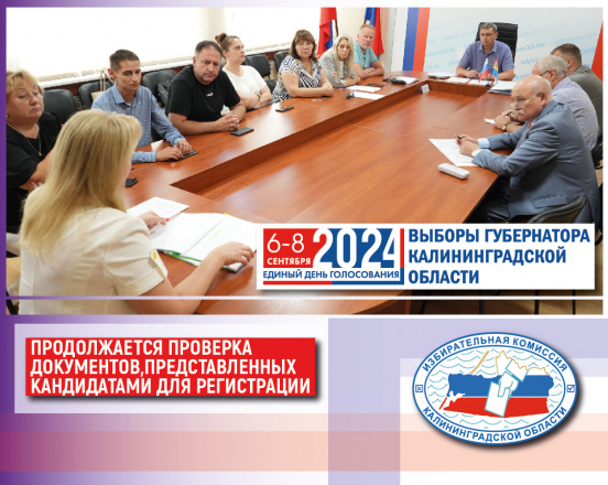 Рабочая группа Облизбиркома продолжает проверку документов, представленных кандидатами на должность Губернатора Калининградской области для регистрации