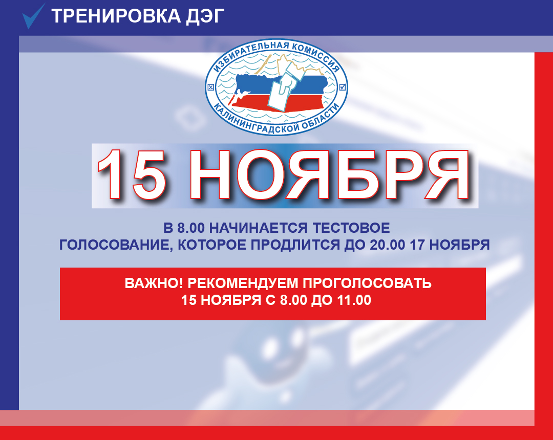 Завтра в 8.00 в Калининградской области начнётся тестовое электронное голосование. Оно продлится до 20.00 17 ноября