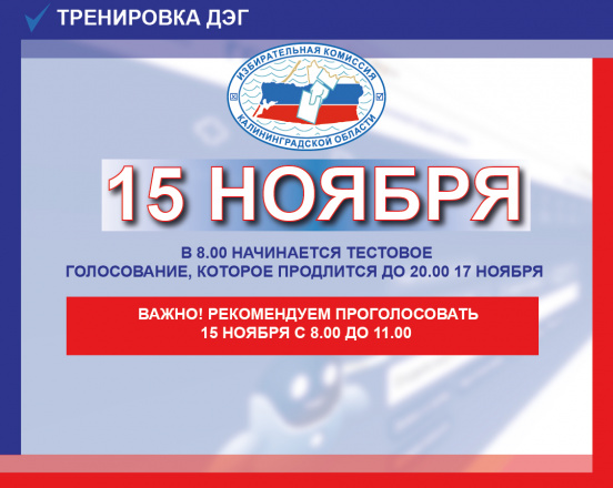 Завтра в 8.00 в Калининградской области начнётся тестовое электронное голосование. Оно продлится до 20.00 17 ноября